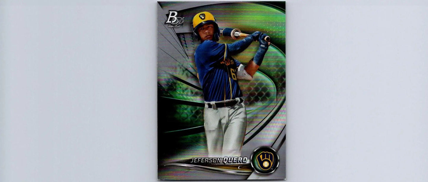 Jeferson Quero 2022 Bowman Platinum Top Prospects trading card displayed for collectors