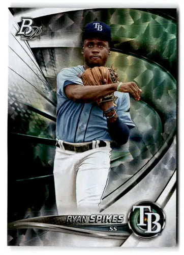Ryan Spikes Bowman Platinum Ice Foilboard baseball card from 2022 Top Prospects collection