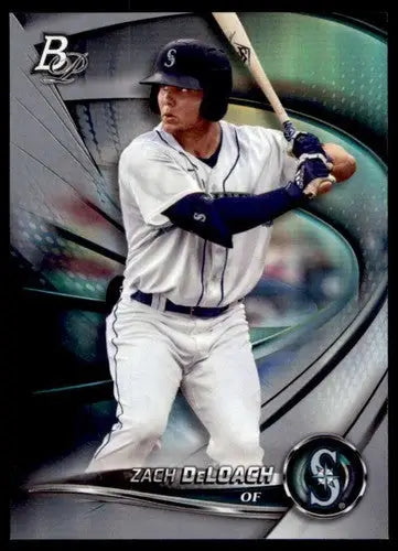 Baseball card featuring Zach DeLoach from Bowman Platinum Top Prospects with original gloss