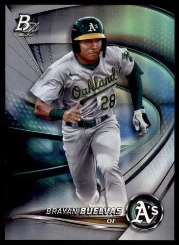 Original gloss baseball card featuring Bowman Platinum Brayan Buelvas Top Prospects