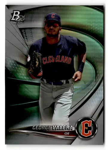 Original gloss Bowman Platinum George Valera baseball card from 2022 Top Prospects series