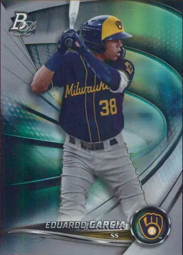 2022 Bowman Platinum Eduardo Garcia baseball card with original gloss in near mint condition