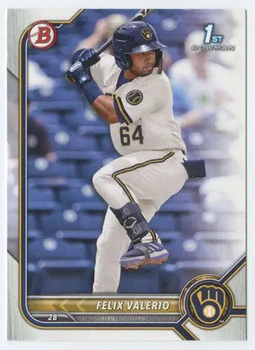 2022 Bowman Prospects #BP-128 Felix Valerio NM-MT Brewers 1st Bowman ID:42001 - Baseball Card Single
