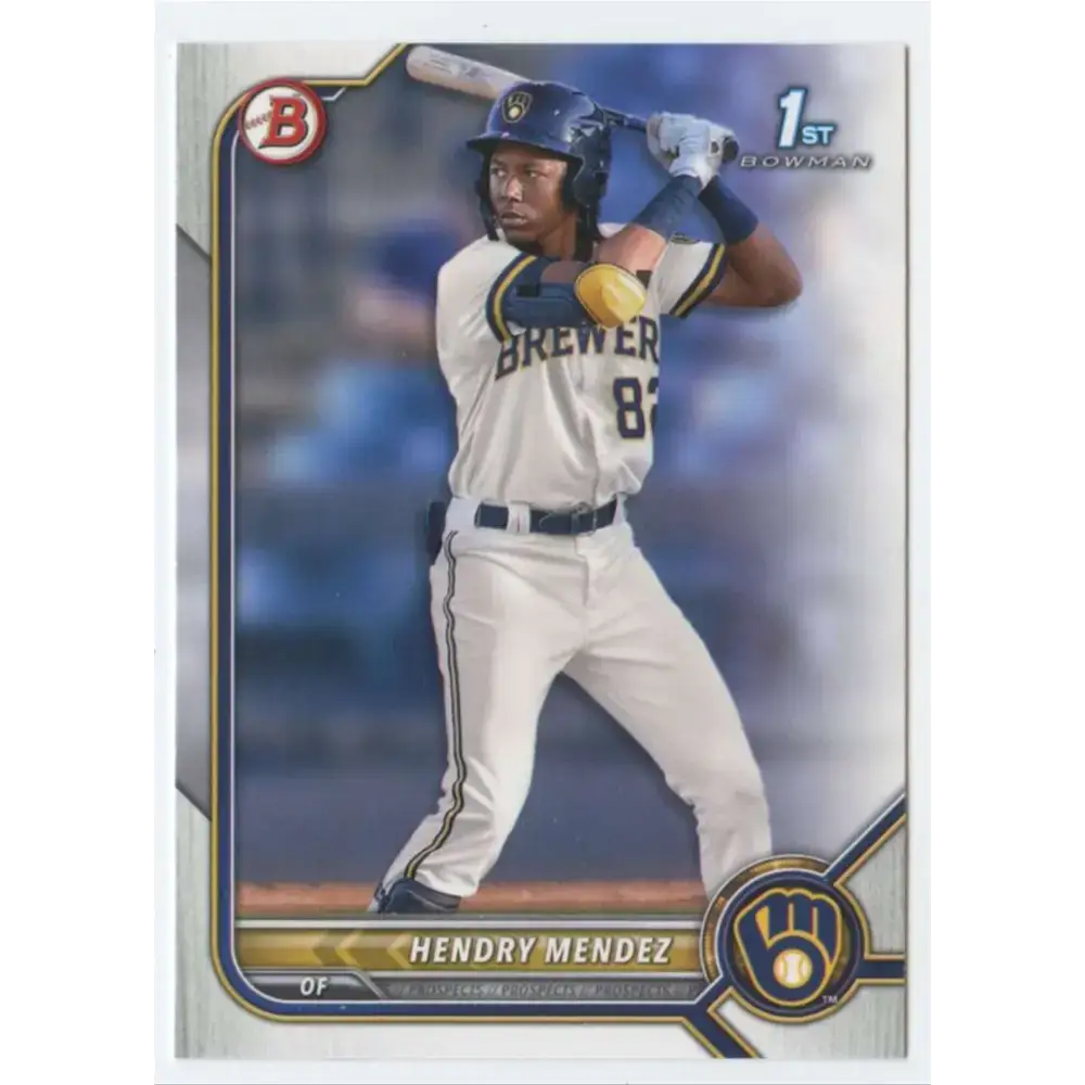 2022 Bowman Prospects #BP-88 Hendry Mendez NM-MT Milwaukee Brewers Baseball Card - Baseball Card Single