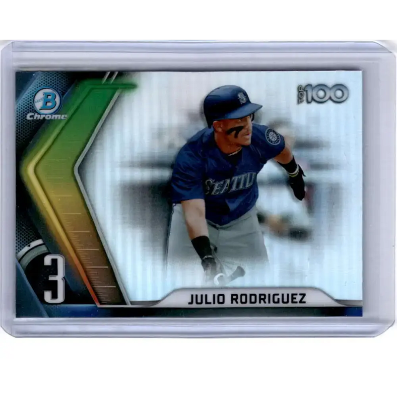 2022 Bowman Scouts’ Top 100 Refractor #BTP-3 Julio Rodriguez NM-MT Seattle Mariners Baseball Card - Baseball Card Single