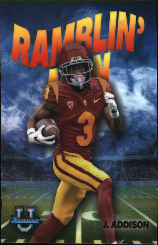 2022 Bowman University Chrome Ramblin’ Man #RM-9 Jordan Addison - Football Card Single