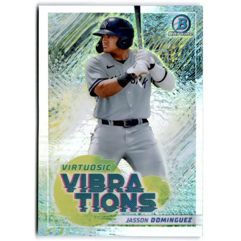 2022 Bowman Virtuosic Vibrations Refractor #VV-4 Jasson Dominguez NM-MT New York Yankees Baseball Card - Baseball Card