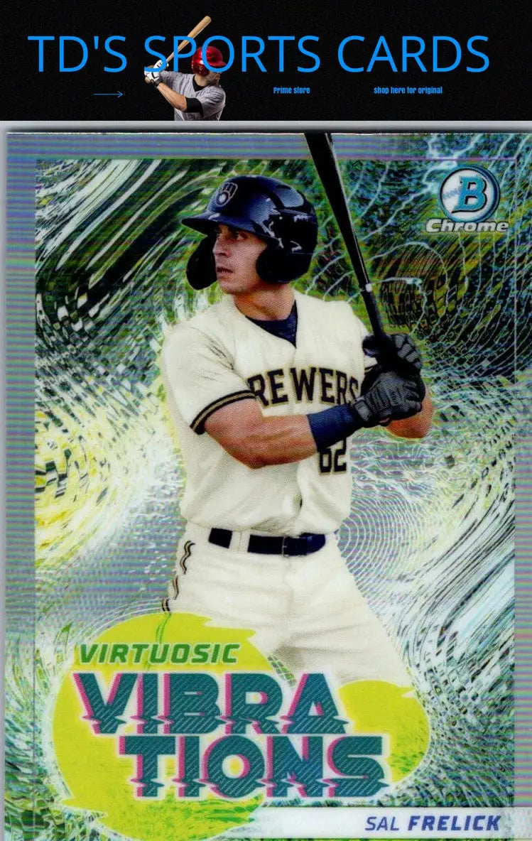 Baseball card of Sal Frelick from 2022 Bowman Virtuosic Vibrations series