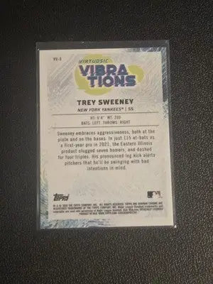 2022 Bowman #VV-3 Trey Sweeney Virtuosic Vibrations - Baseball Card Single