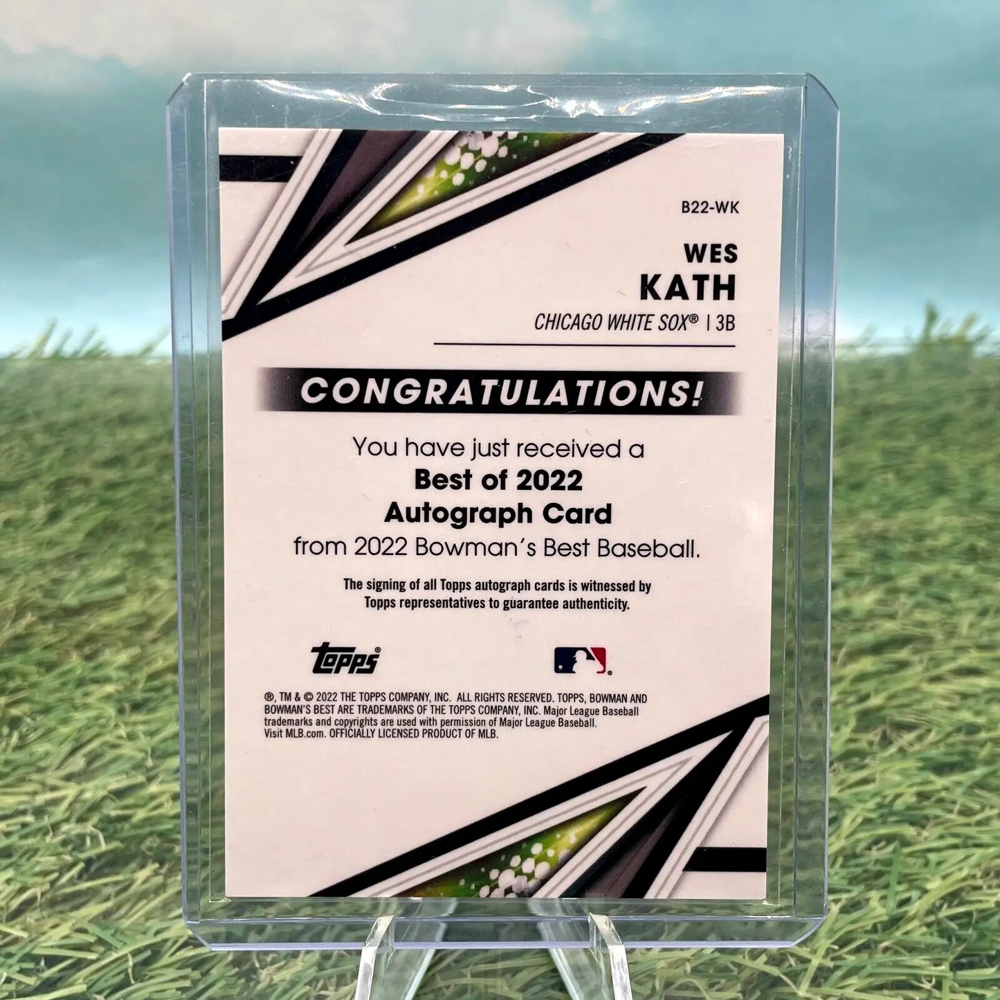 Wes Kath autograph baseball card from 2022 Bowman’s Best B22WK collection