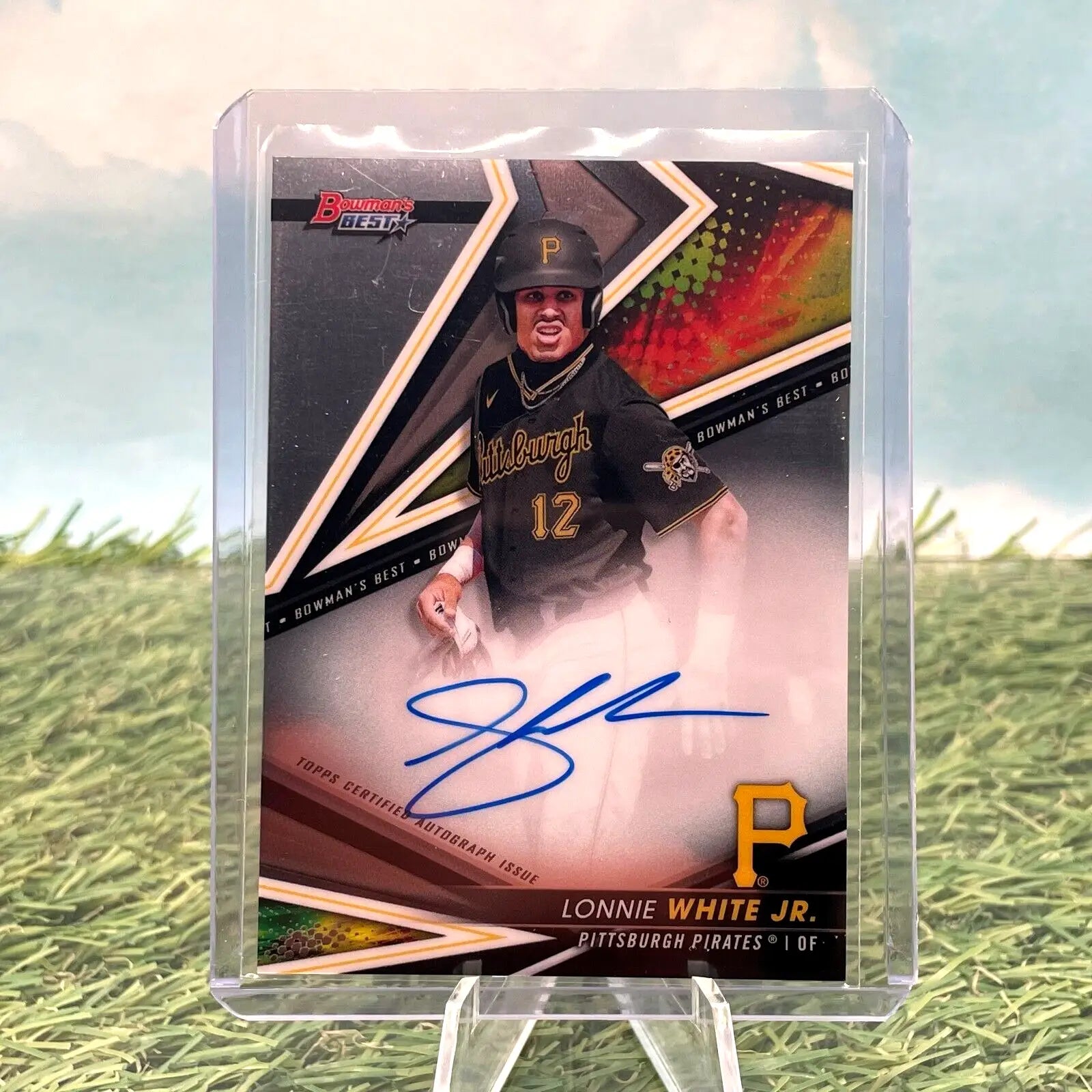 Lonnie White Jr. autographed Bowman’s Best trading card for Pirates prospect collection