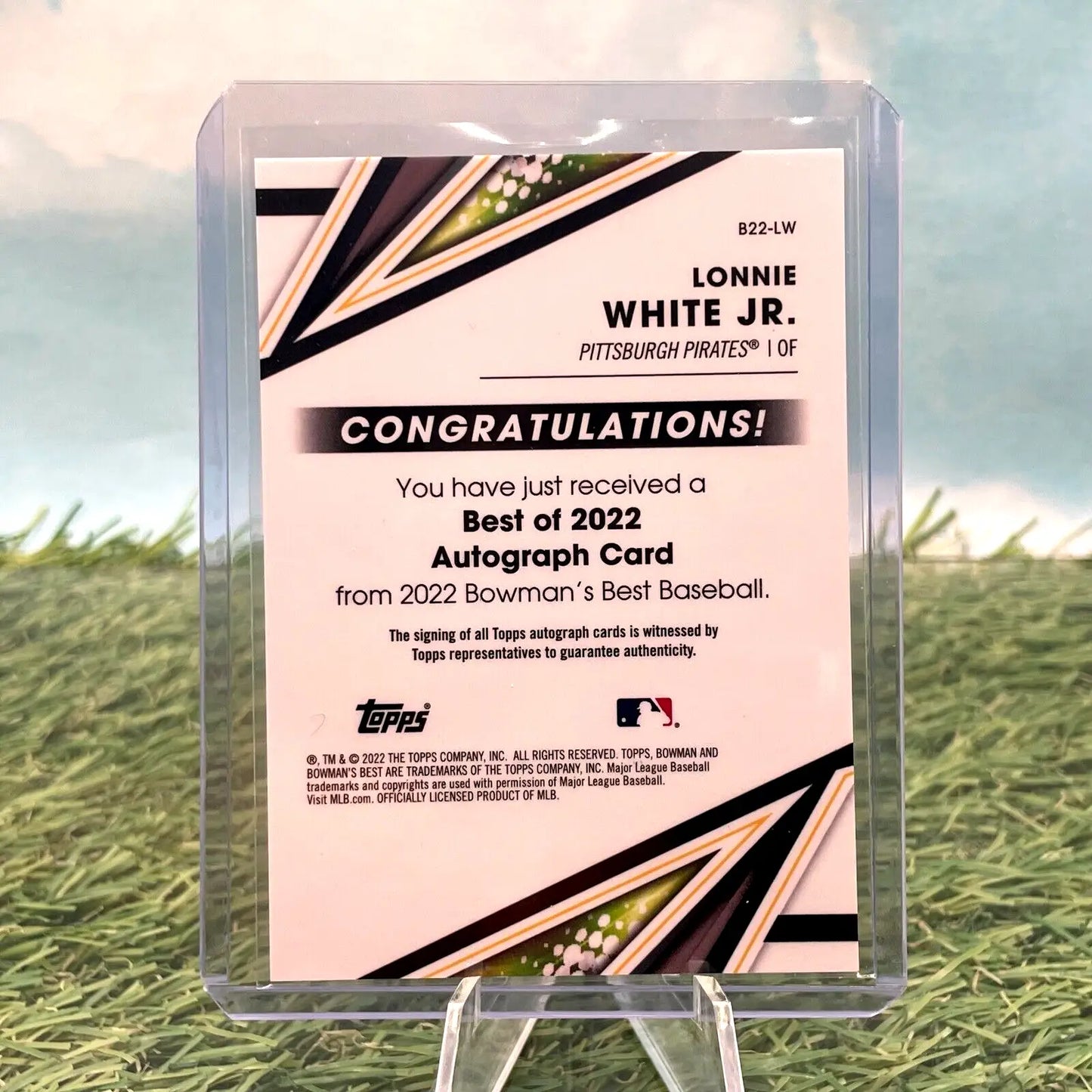 2022 Bowman’s Best trading card featuring Lonnie White Jr. Auto for Pirates fans