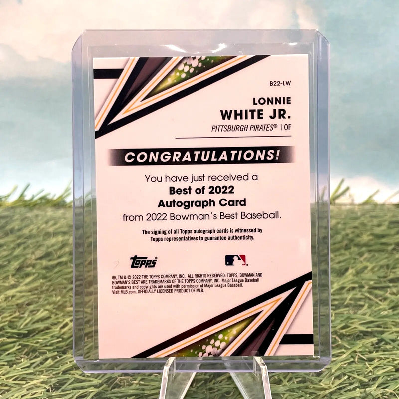 2022 Bowman’s Best trading card featuring Lonnie White Jr. Auto for Pirates fans