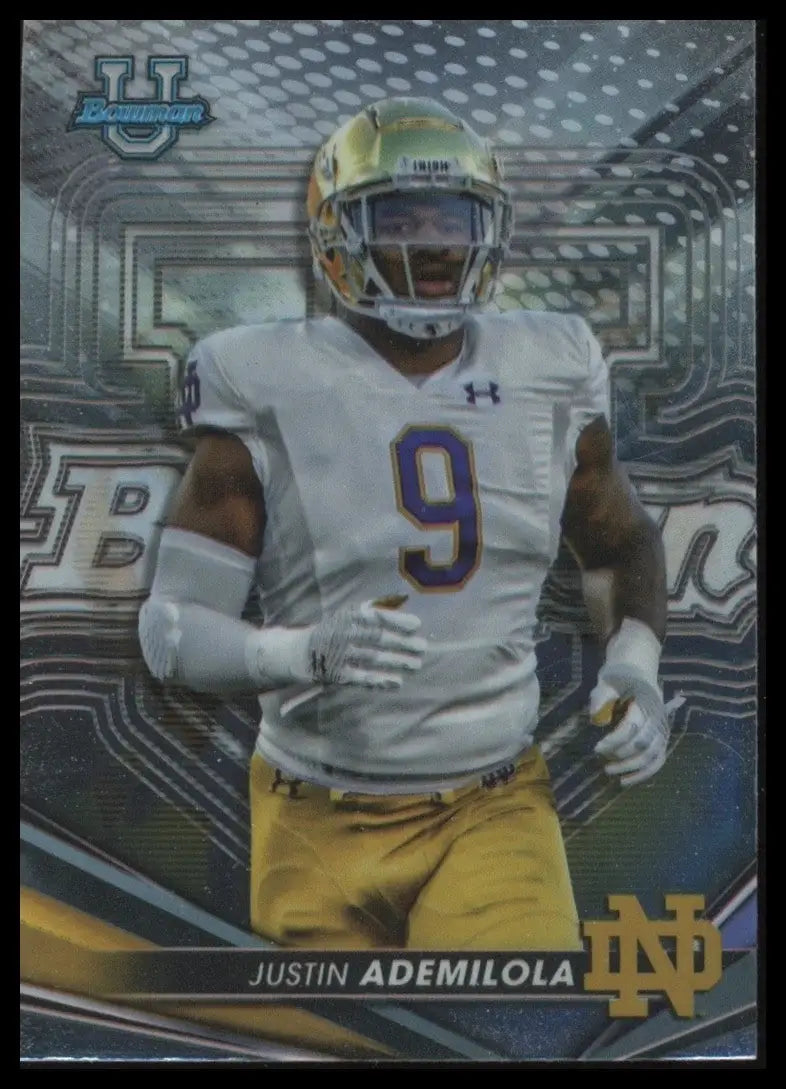 2022 Bowmans Best University Justin Ademilola #30 Notre Dame Fighting Irish Card - Football Card Single