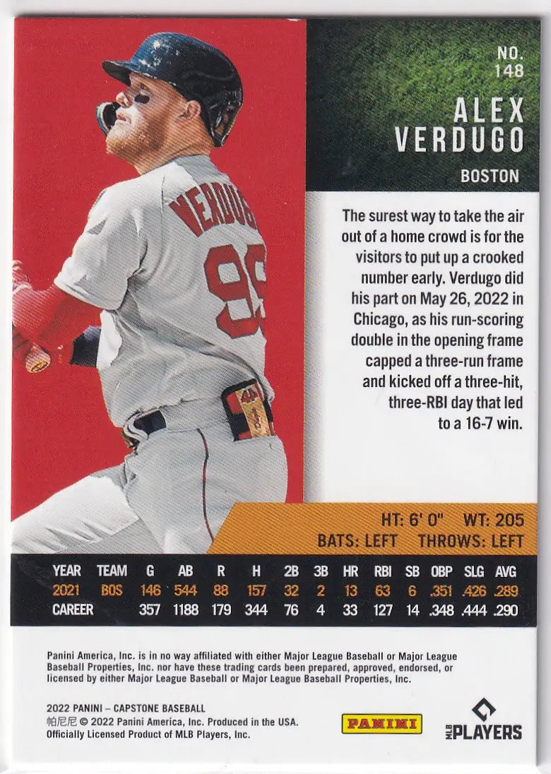 2022 CAPSTONE #148 ALEX VERDUGO- BOSTON RED SOX - Baseball Card Single