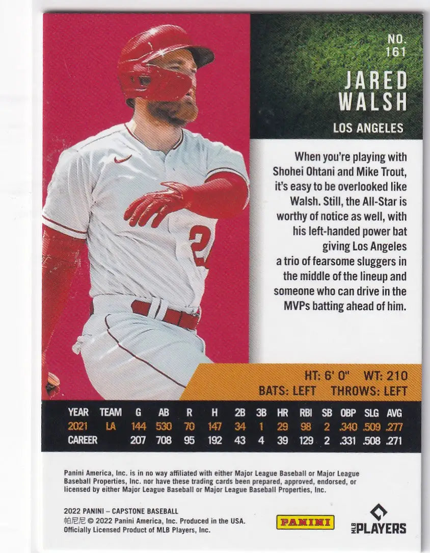 2022 CAPSTONE #161 JARED WALSH RED- ANGELS - Baseball Card Single