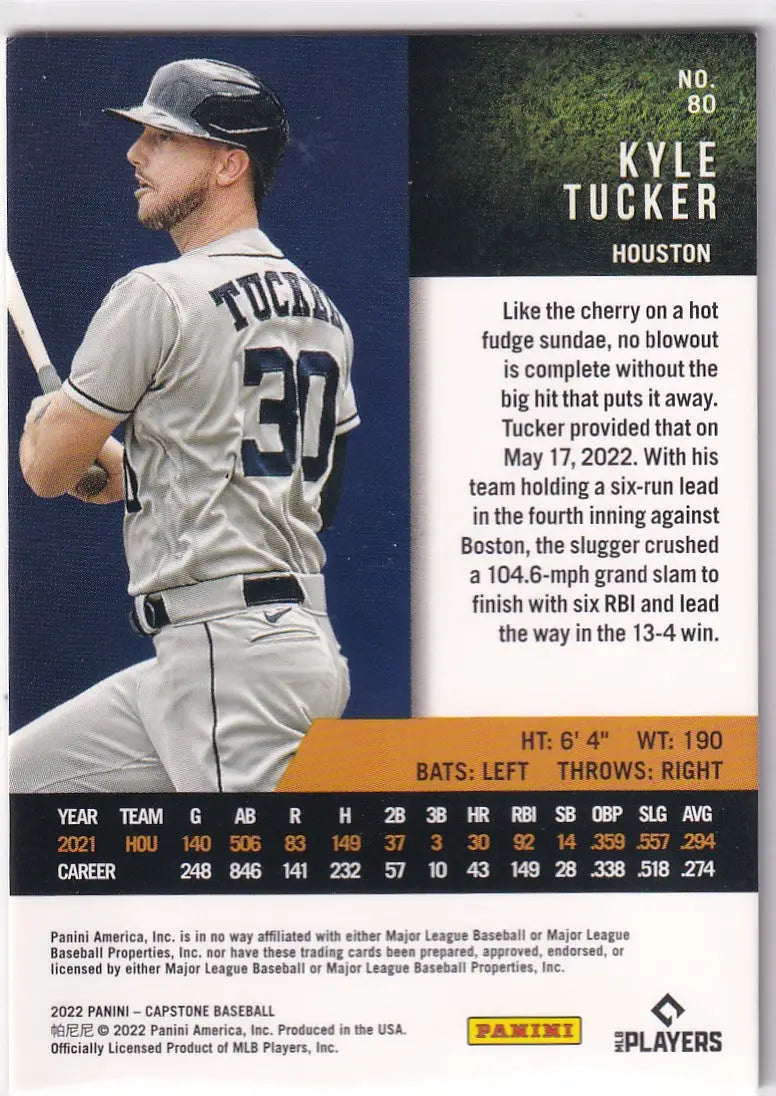 2022 CAPSTONE #80 KYLE TUCKER RED- HOUSTON ASTROS - Baseball Card Single