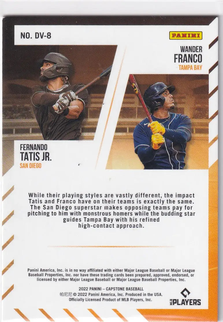 2022 CAPSTONE #DV-8 FERNANDO TATIS JR & WANDER FRANCO DÉJÀ VU- SAN DIEGO PADRES - Baseball Card Single