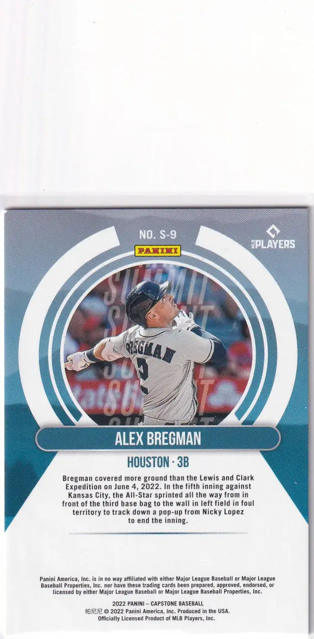 2022 CAPSTONE #S-9 ALEX BREGMAN SUMMIT- HOUSTON ASTROS - Baseball Card Single