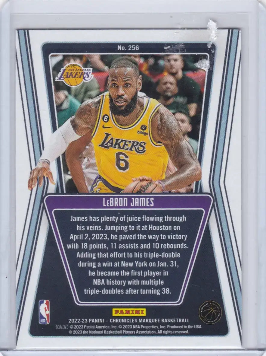 2022 CHRONICALS MARQUEE #256 LEBRON JAMES- LOS ANGELES LAKERS - Basketball Card Single