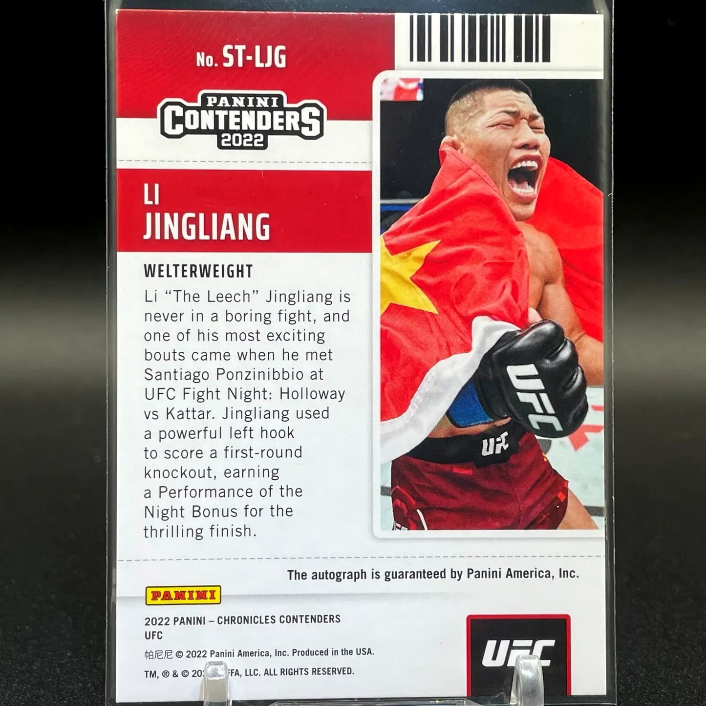 2022 Chronicles Contenders UFC Li Jingliang Season Ticket Rookie Auto RC #ST-LJG