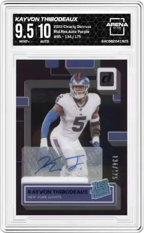 2022 Clearly Donruss Kayvon Thibodeaux #95 Rated Rookies Auto Purple 134/175 - Football Card Single
