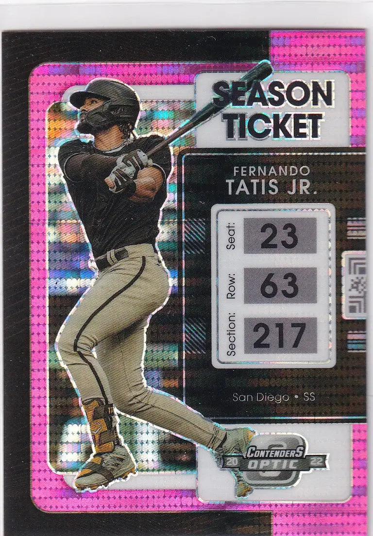 2022 CONTENDERS OPTIC #23 FERNANDO TATIS JR PINK HYPER TICKET- SAN DIEGO PADRES - Baseball Card Single