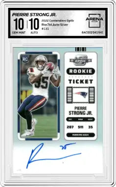 2022 Contenders Optic Pierre Strong Jr #131 Rookie Ticket Auto Silver AC 10/10 - Football Card Single