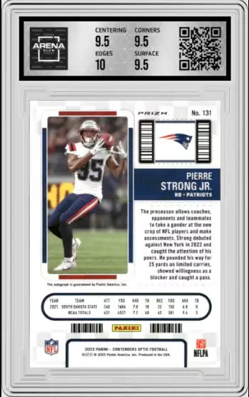 2022 Contenders Optic Pierre Strong Jr #131 Rookie Ticket Auto Silver AC 10/10 - Football Card Single