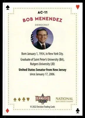 2022 Decision National Bob Menendez #AC-11 - Other