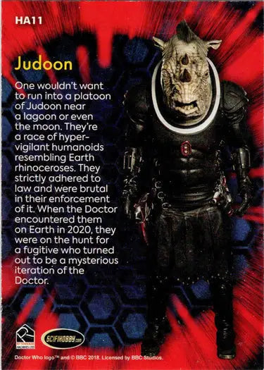 Judoon character card from 2022 Doctor Who Allies & Adversaries Insert Card HA11