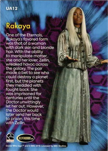 UA12 Rakaya insert card from 2022 Doctor Who Allies & Adversaries series