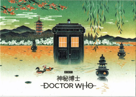 Japanese-themed Doctor Who TARDIS on 2022 Asia Paintbrush UK Poster Card AP4