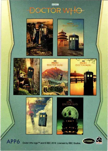 Doctor Who postcard set featuring Asia posters card from APP6 Shanghai Series 11 & 12