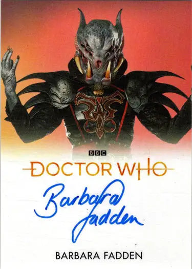 Signed Doctor Who Barbara Fadden Autograph Card from 2022 Trading Cards Collection