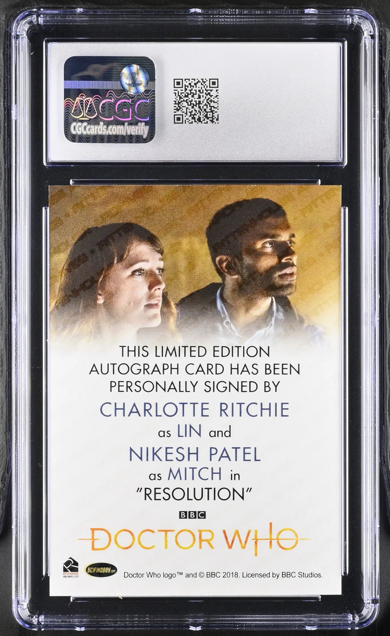 2022 Doctor Who Series 11 & 12 Charlotte Ritchie Nikesh Patel Autograph Card Graded CGC 9 Mint - Entertainment