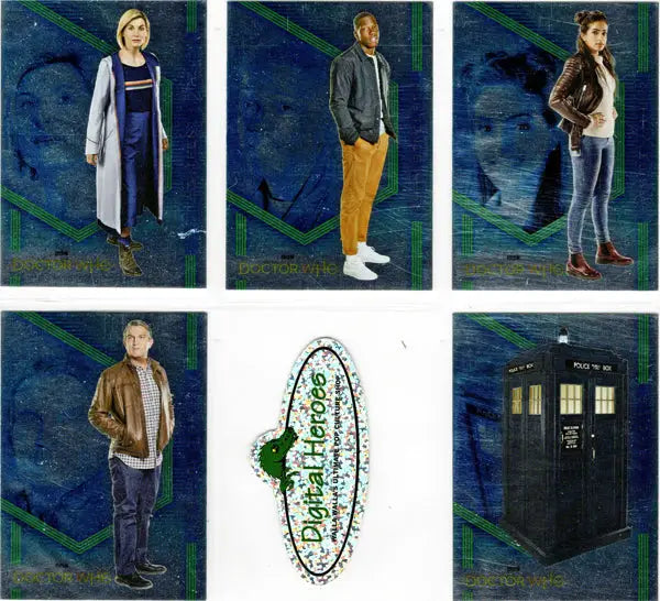 2022 Doctor Who Series 11 & 12 Character Mirror Insert Card Set displayed for sale