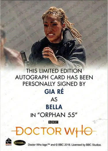 2022 Doctor Who Series 11 & 12 bleed autograph card featuring a Doctor Who signature