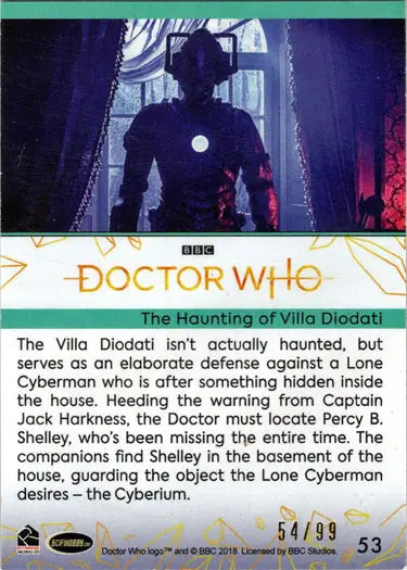 2022 Doctor Who Gold Parallel Card 53 The Haunting Of hobby edition collectible trading card