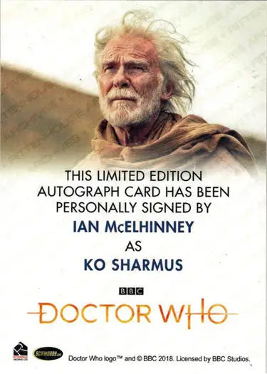 Autographed Ian McElhinney Bleed Autograph Card from 2022 Doctor Who Series 11 & 12