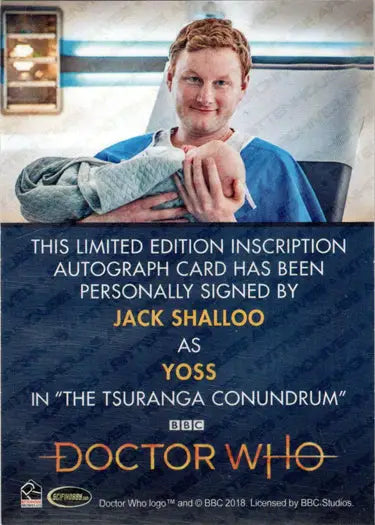 Autographed Doctor Who Jack Shalloo Inscription Card from 2022 Series 11 and 12