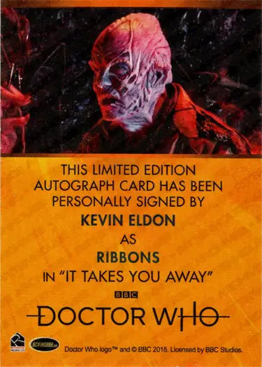 Kevin Eldon Bordered Autograph Card from 2022 Doctor Who Series 11 & 12