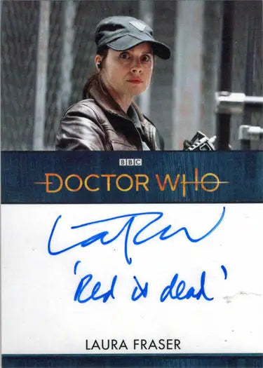 Laura Fraser autograph inscription card from 2022 Doctor Who Series 11 & 12 collection