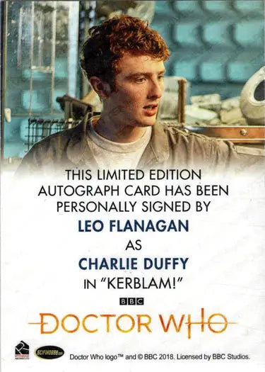 Autographed Leo Flanagan Doctor Who bleed autograph card for collectors and fans