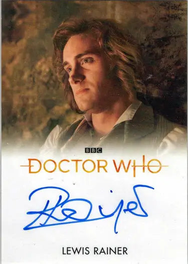 Signed Lewis Rainer Autograph Card from 2022 Doctor Who Series 11 & 12 collection