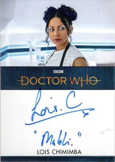 Signed Lois Chimimba Autograph Inscription Card from 2022 Doctor Who Series 11 & 12