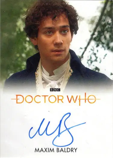 Signed Maxim Baldry Autograph Card from 2022 Doctor Who Trading Cards Collection