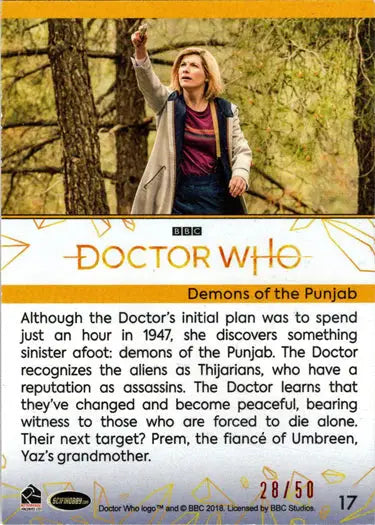 2022 Doctor Who orange parallel card 17 Demons Of The featuring exclusive artwork