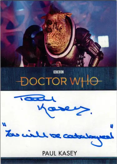 Signed Paul Kasey Autograph Inscription Card from 2022 Doctor Who Series 11 & 12