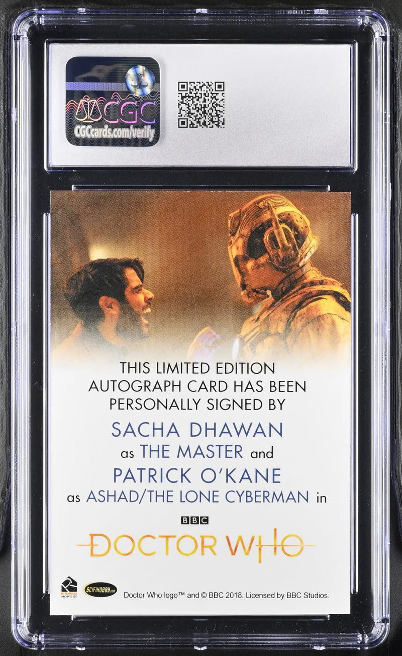 2022 Doctor Who Series 11 & 12 Sacha Dhawan Patrick O’Kane Autograph Card Graded CGC 9 Mint - Entertainment Memorabilia